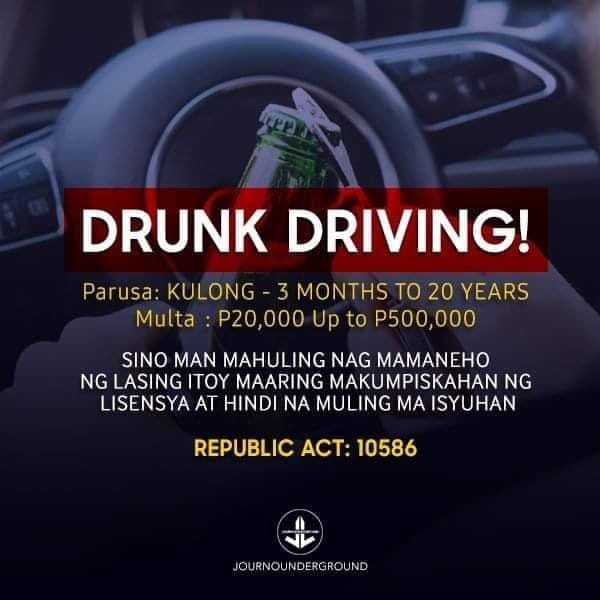 just a simple reminders dont drive after drinking safetydriving - Driving School in Davao