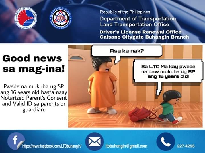 FYI parents pwede na ulit ang 16 yrs - Driving School in Davao